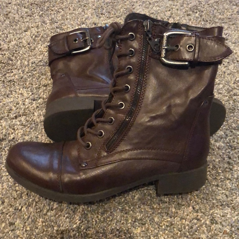 G by Guess brown combat boots